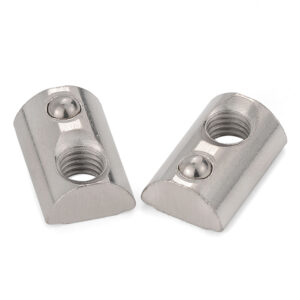 3030 Series Half Round Roll in Spring T Nut-Carbon Steel Roll Ball Elastic Nut for European Standard 30 Series