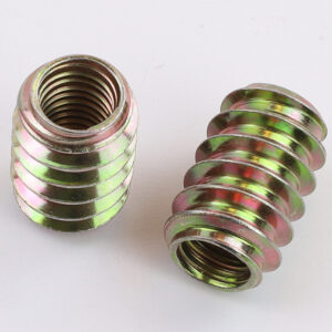 Headless Screw Insert for Wood - Metal Thread Insert Hex Socket Drive Nu-Bolt Fastener Connector for Furniture Hardware