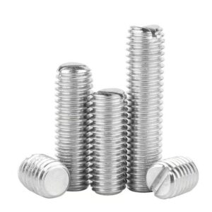 304 Stainless Steel DIN551 Slotted Flat End Set Screw- Headless Machine Thread Grub Screw
