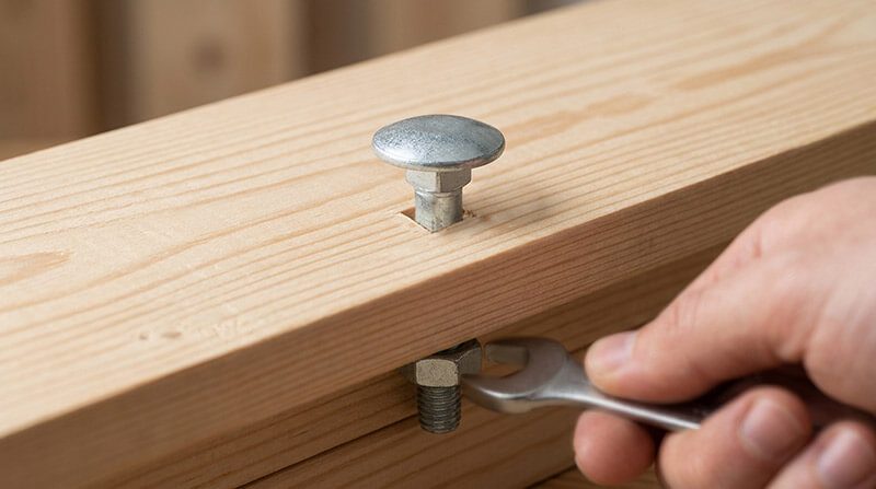 The carriage bolt square neck prevents head rotation