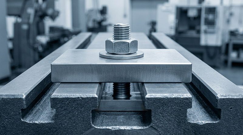 T-head bolts clamp fixtures on machine table slots